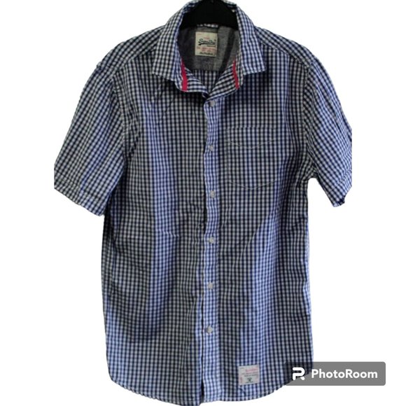 Superdry Other - Superdry Mens Shirt  Medium short sleeved cotton blue check excellent stunning